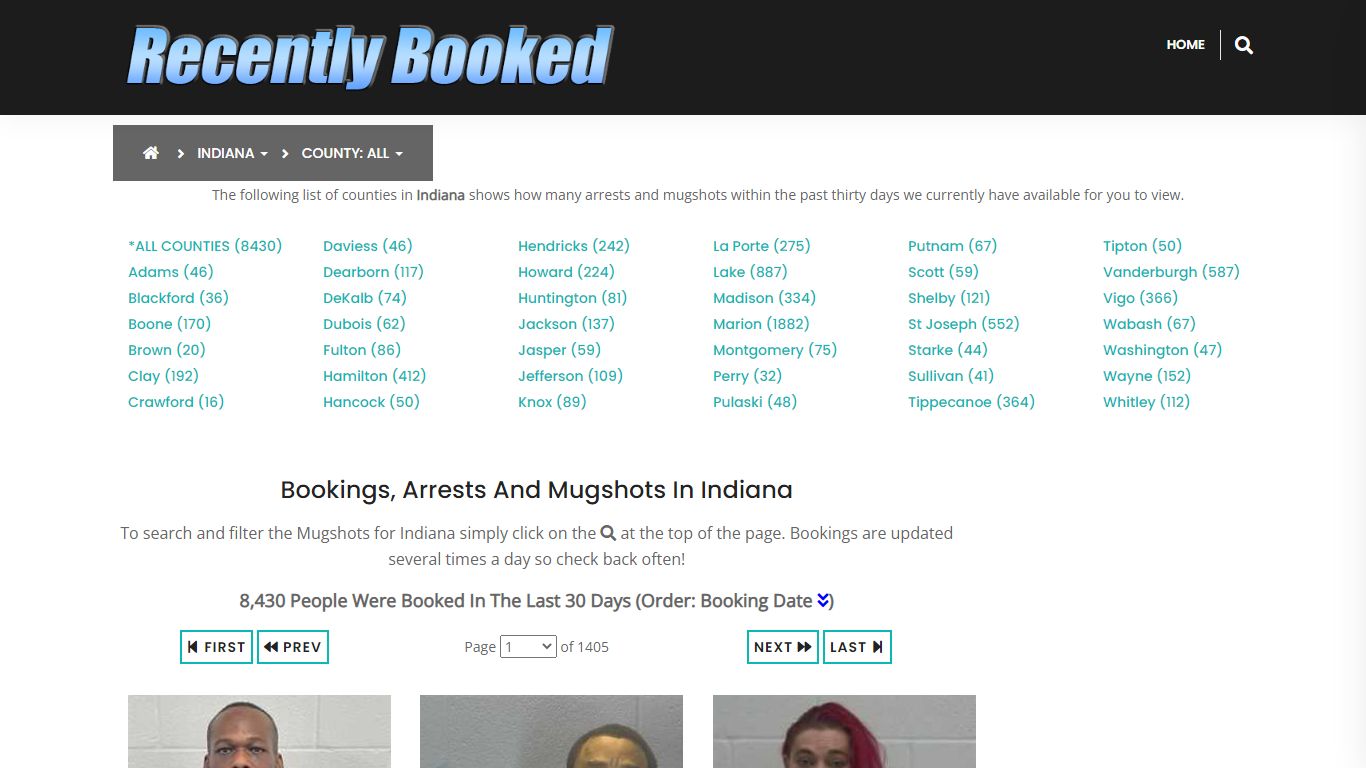 Recent bookings, Arrests, Mugshots in La Porte County, Indiana