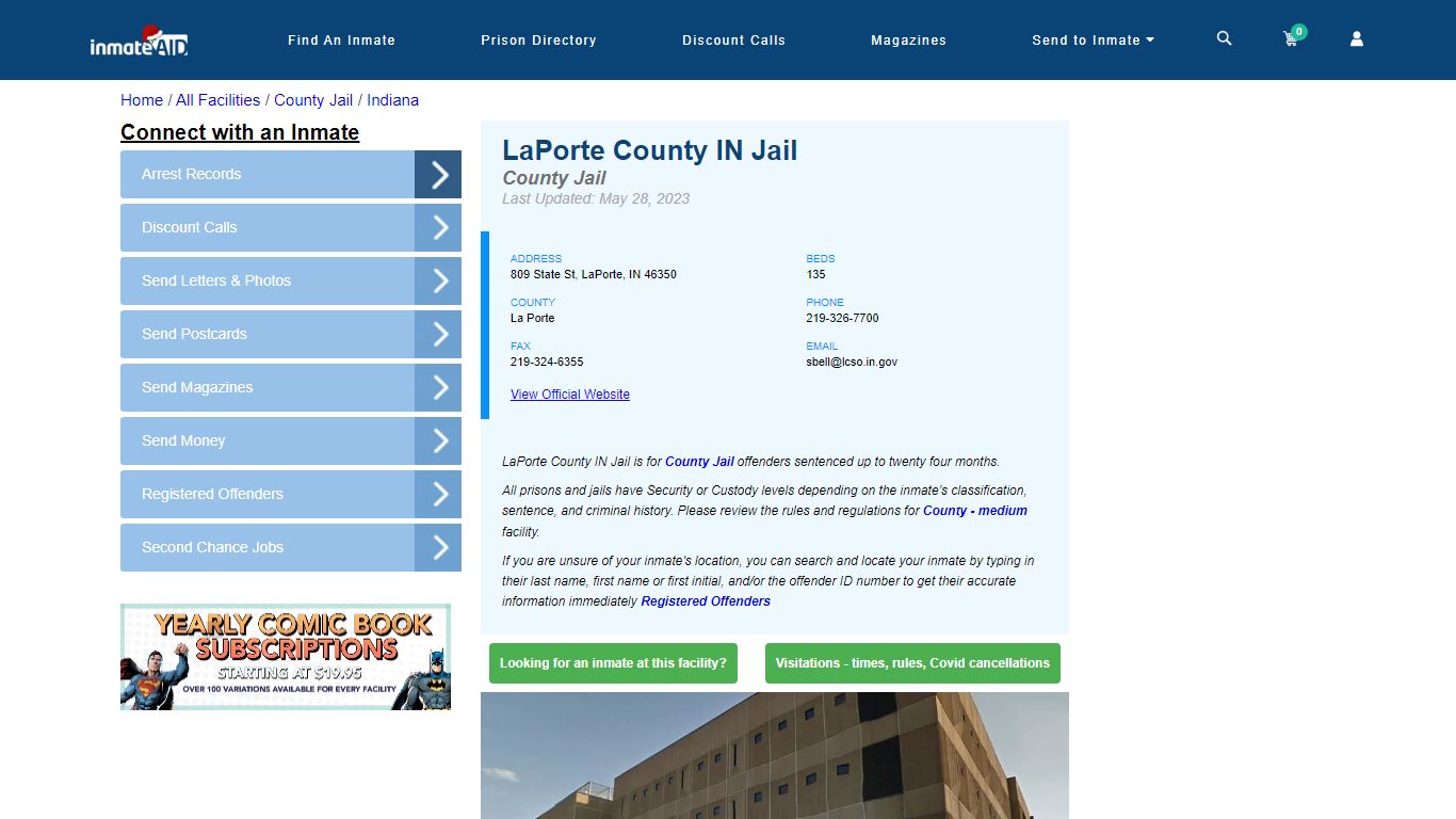 LaPorte County IN Jail - Inmate Locator - LaPorte, IN